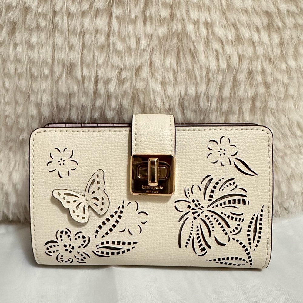 Kate Spade Phoebe perforated turn lock wallet